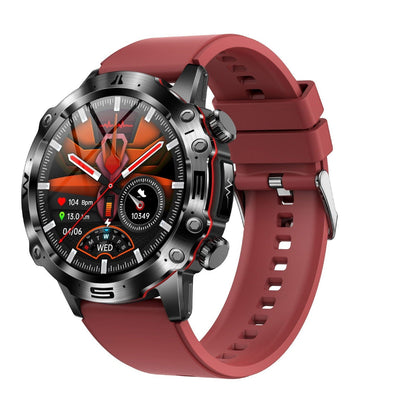 LovelyRLovely HD ECG Bluetooth Call Outdoor Sports Wat Black Shell Red Silicone LovelyRLovely HD ECG Bluetooth Call Outdoor Sports Watch