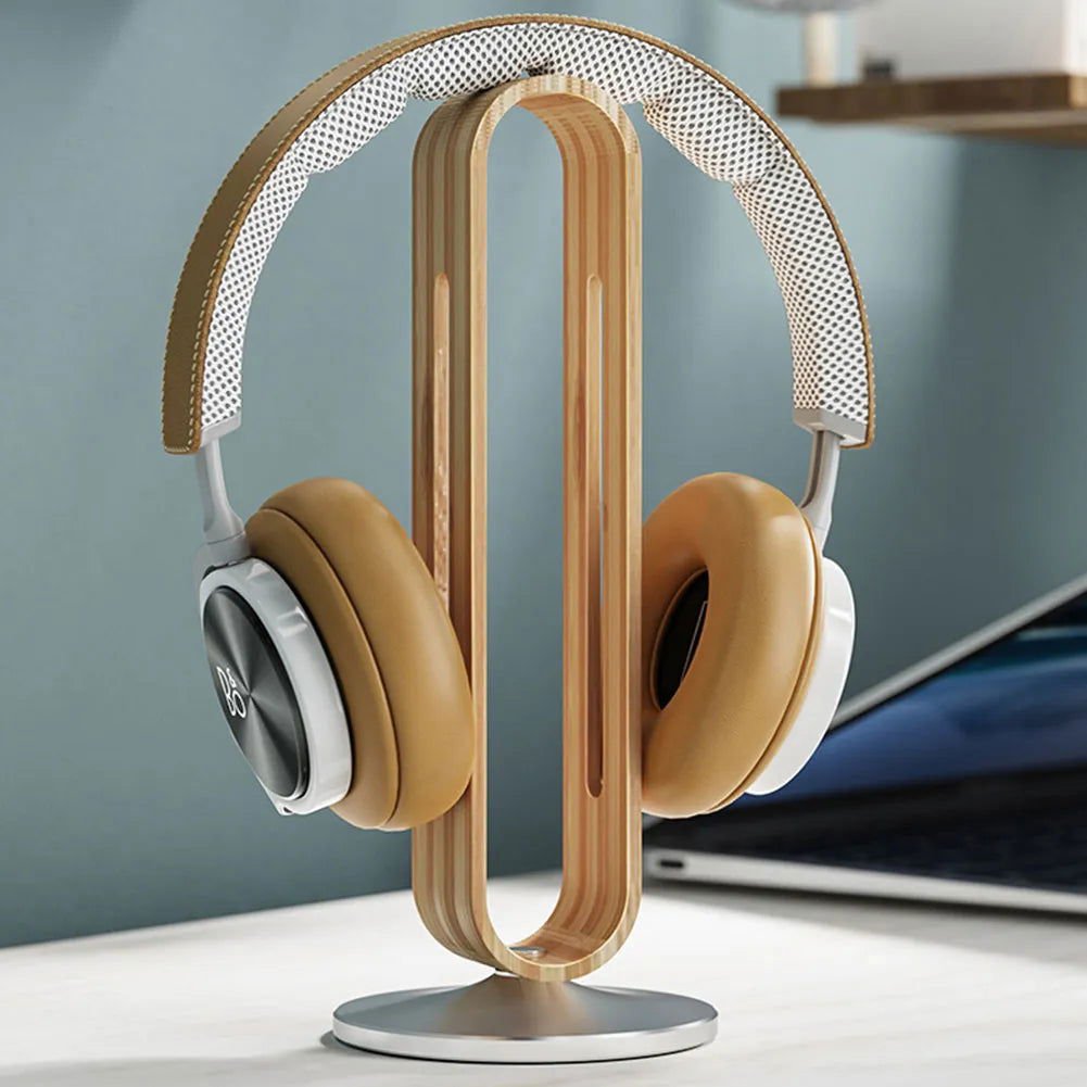 LovelyRLovely Headphone Stand LovelyRLovely Bamboo Wood Aluminum Headphone Stand