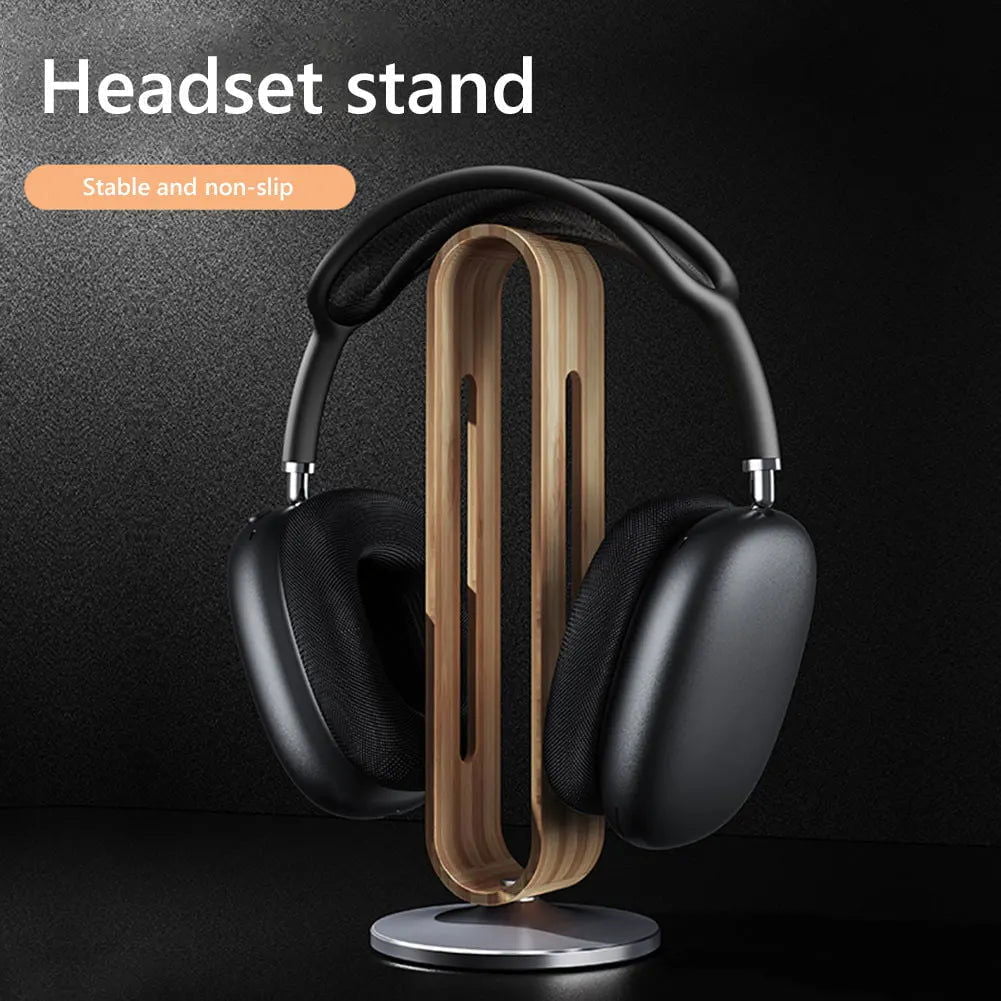 LovelyRLovely Headphone Stand LovelyRLovely Bamboo Wood Aluminum Headphone Stand