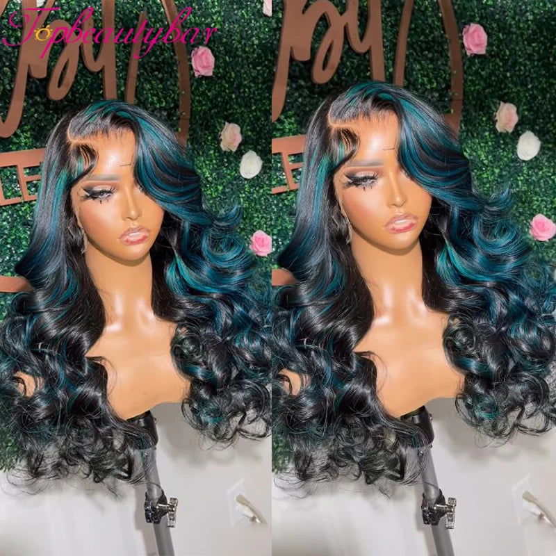 LovelyRLovely highlight Blue Human Hair Wigs LovelyRLovely Highlight Blue Human Hair Wigs