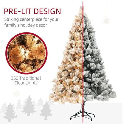 LovelyRLovely HOMCOM 6.5 Ft Pre-Lit Artificial Xmas Tr Green HOMCOM 6.5 Ft Pre-Lit Artificial Xmas Tree With 350 Lights