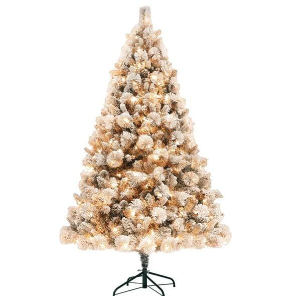 LovelyRLovely HOMCOM 6.5 Ft Pre-Lit Artificial Xmas Tr Green HOMCOM 6.5 Ft Pre-Lit Artificial Xmas Tree With 350 Lights