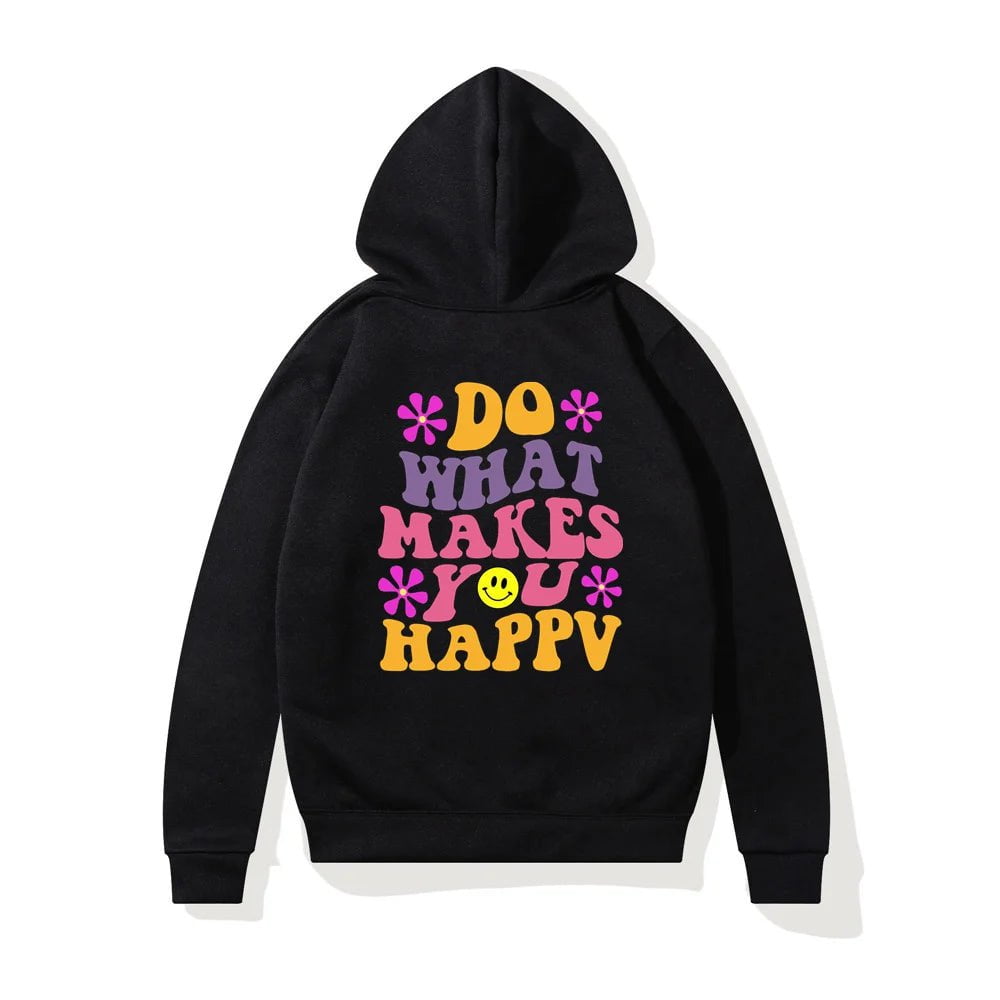 LovelyRLovely hoodie black 5071 / S LovelyRLovely Women's Do What Makes You Happy Printed Hoodie