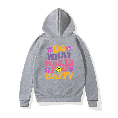 LovelyRLovely hoodie gray  5071 / S LovelyRLovely Women's Do What Makes You Happy Printed Hoodie