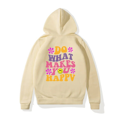 LovelyRLovely hoodie khaki  5071 / S LovelyRLovely Women's Do What Makes You Happy Printed Hoodie