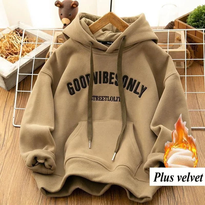 LovelyRLovely hoodie Khaki Thick / XL LovelyRLovely Women's Thick Plush Velvet Hoodie Sweatshirt