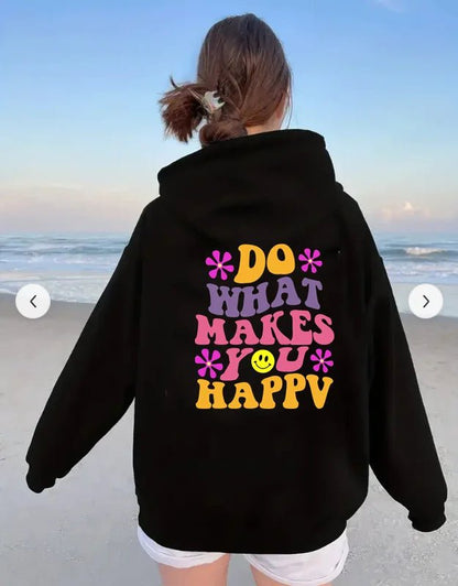 LovelyRLovely hoodie light purple  5071 / S LovelyRLovely Women's Do What Makes You Happy Printed Hoodie