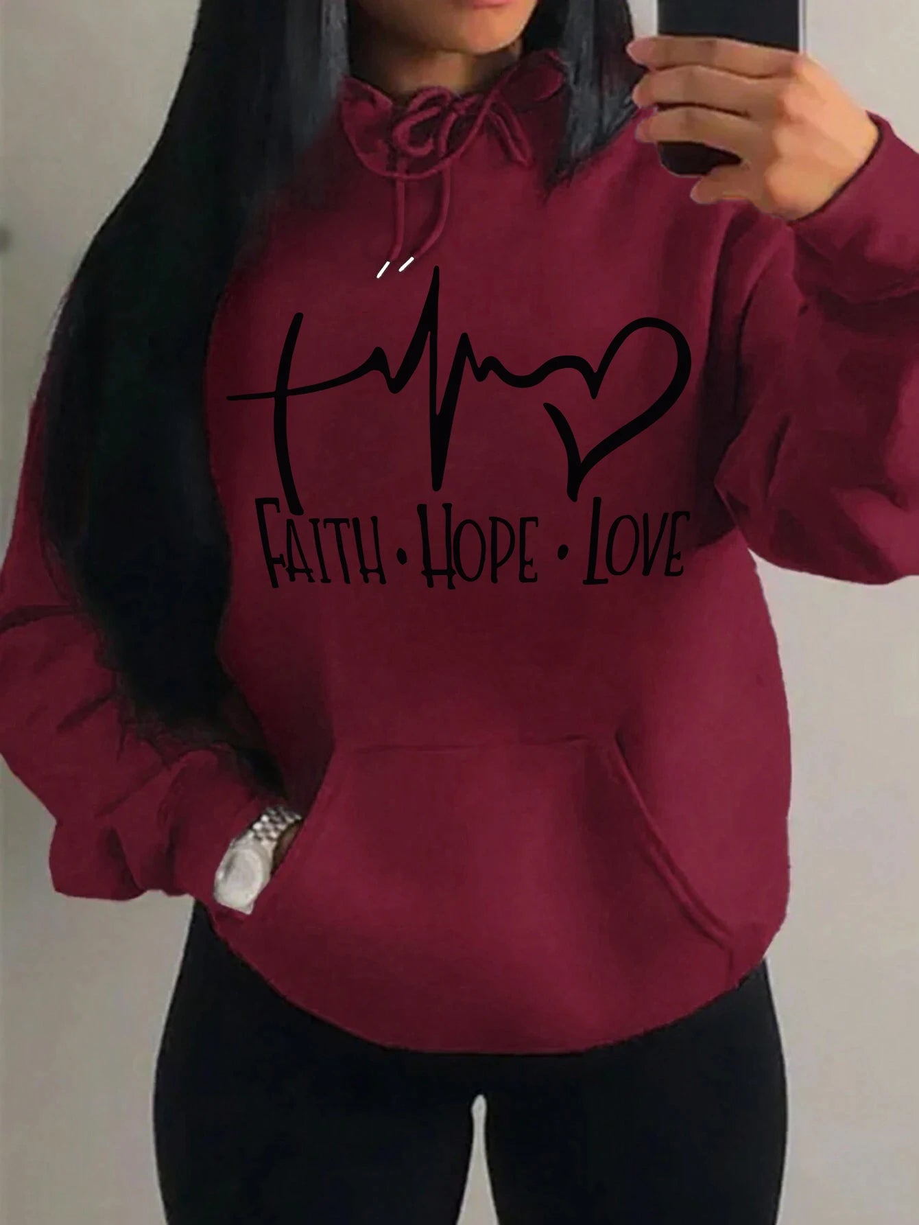 LovelyRLovely hoodie LovelyRLovely Women's Faith Hope Love Graphic Hoodie