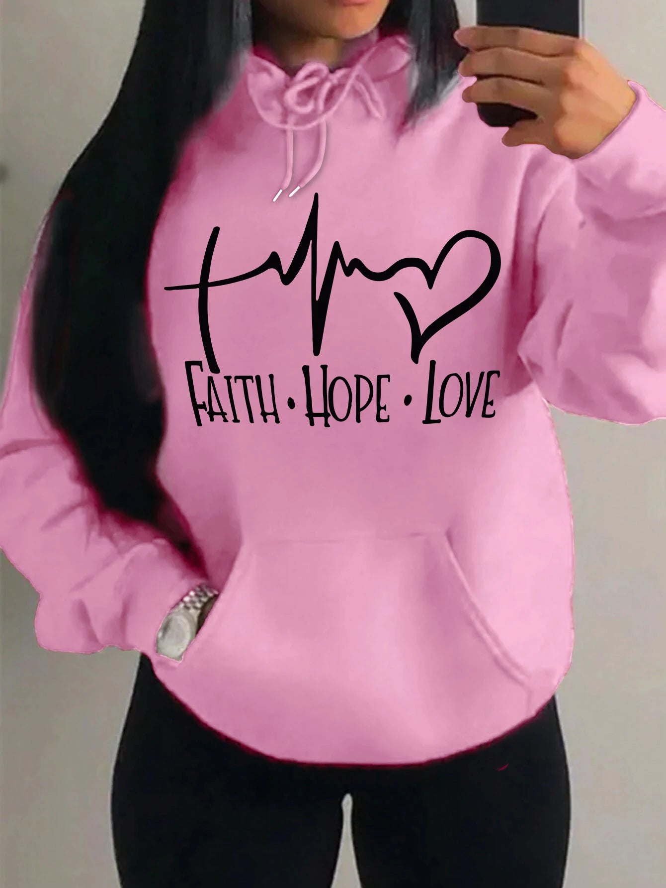 LovelyRLovely hoodie LovelyRLovely Women's Faith Hope Love Graphic Hoodie