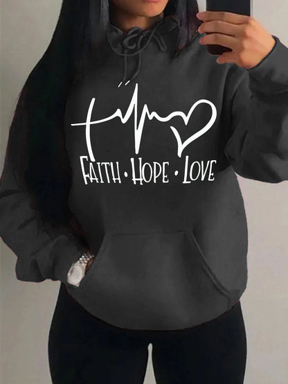 LovelyRLovely hoodie LovelyRLovely Women's Faith Hope Love Graphic Hoodie