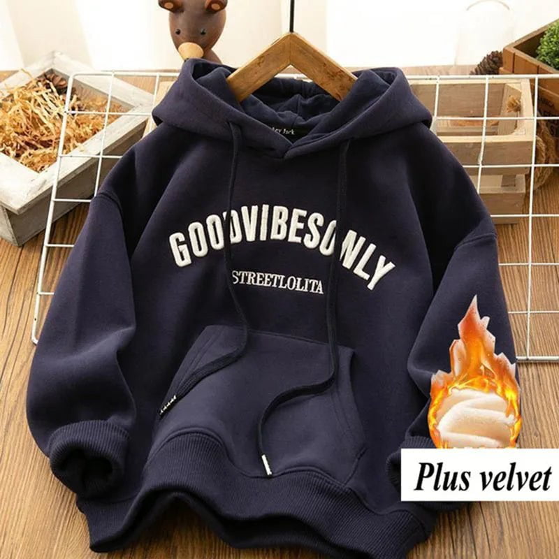 LovelyRLovely hoodie Navy Blue Thick / XL LovelyRLovely Women's Thick Plush Velvet Hoodie Sweatshirt