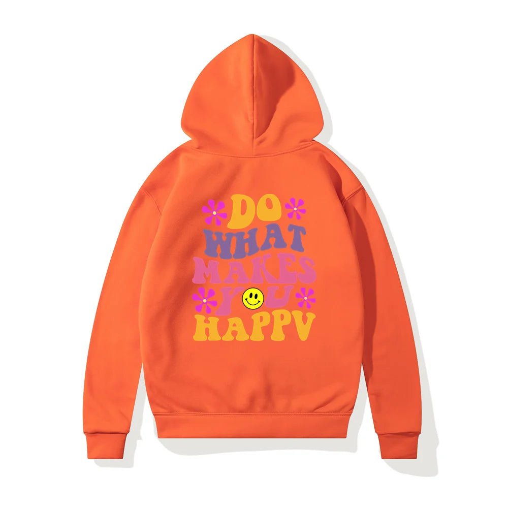 LovelyRLovely hoodie orange  5071 / L LovelyRLovely Women's Do What Makes You Happy Printed Hoodie