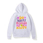 LovelyRLovely hoodie white  5071 / S LovelyRLovely Women's Do What Makes You Happy Printed Hoodie