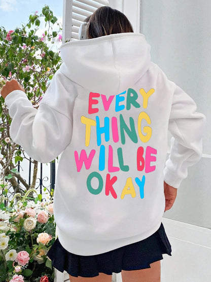 LovelyRLovely hoodie WY-WT-22363 / M LovelyRLovely Women's Everything Will Be Okay Printed Hoodies