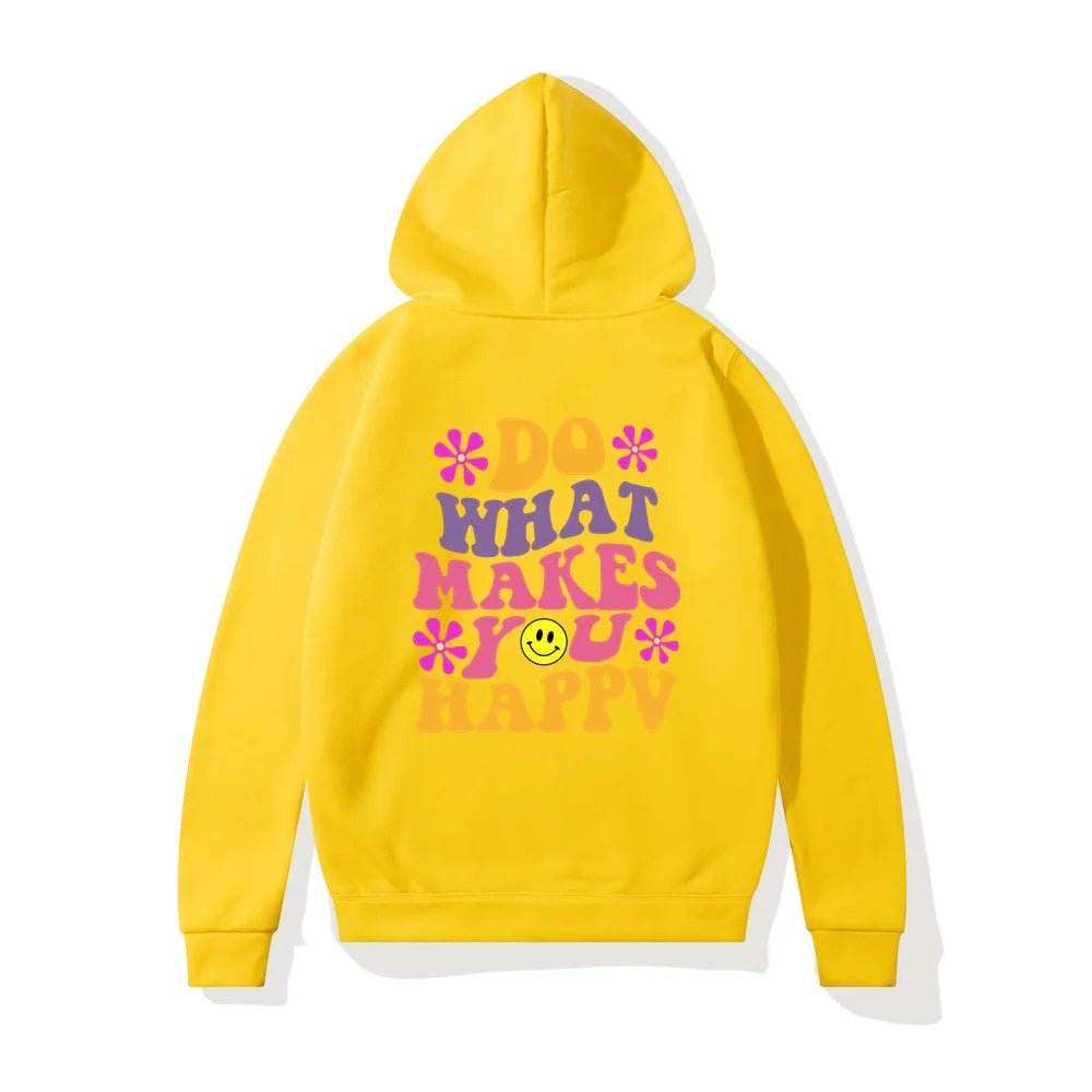 LovelyRLovely hoodie yellow  5071 / S LovelyRLovely Women's Do What Makes You Happy Printed Hoodie