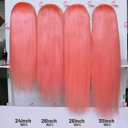 LovelyRLovely Human Hair 13x4 Front Lace Light Pink St LovelyRLovely Human Hair 13x4 Front Lace Light Pink Straight Stripe Wig