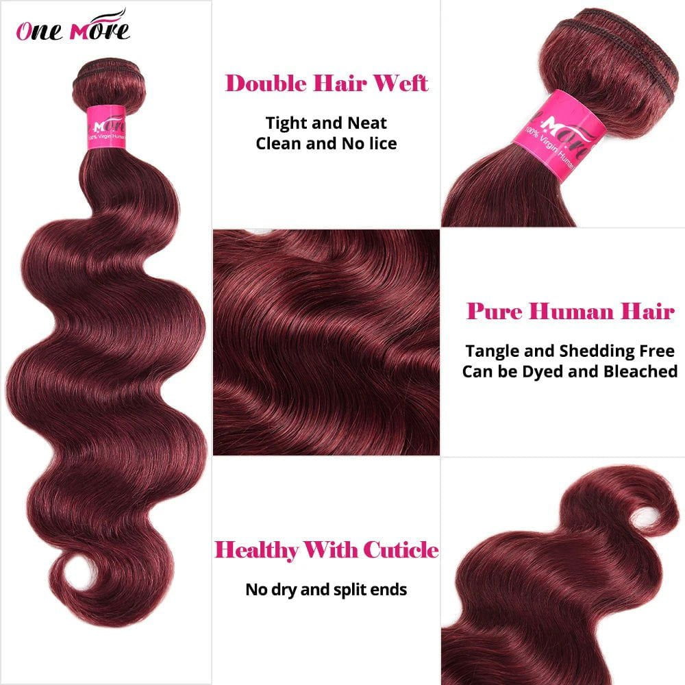 LovelyRLovely Human Hair Bundles LovelyRLovely  Burgundy 99j Body Wave Human Hair Bundles