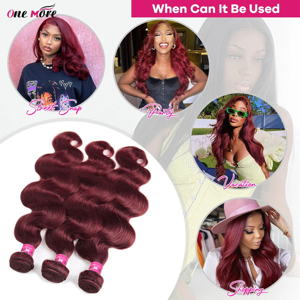 LovelyRLovely Human Hair Bundles LovelyRLovely  Burgundy 99j Body Wave Human Hair Bundles