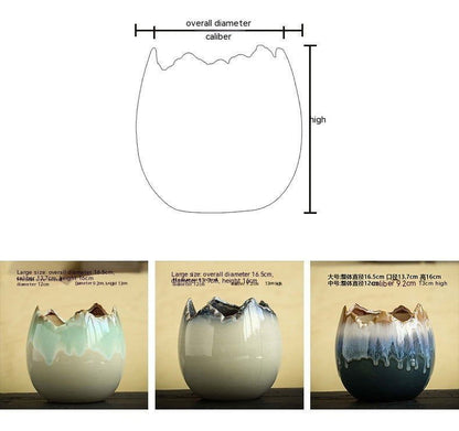 LovelyRLovely Hydrocotyle Hydroponic Ceramic Non-porou LovelyRLovely Hydrocotyle Hydroponic Ceramic Non-porous Flowerpot