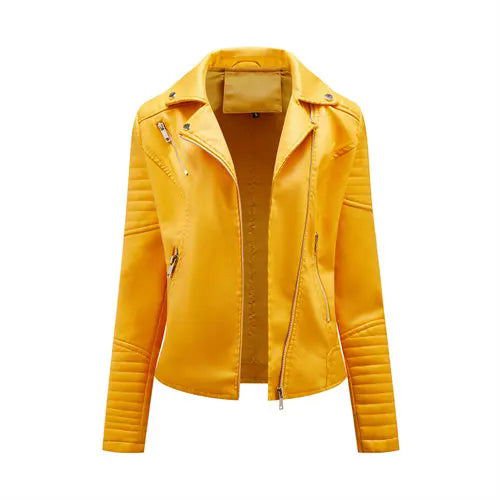 LovelyRLovely jacket Yellow / XL LovelyRLovely Women Faux Leather Jacket