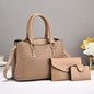 LovelyRLovely Khaki LovelyRLovely Woven Texture Three-piece Handbag Set