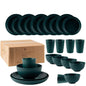 LovelyRLovely kitchen Dark Green LovelyRLovely 24Pcs Unbreakable Wheat Straw Dinnerware Set