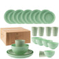 LovelyRLovely kitchen Green LovelyRLovely 24Pcs Unbreakable Wheat Straw Dinnerware Set