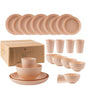 LovelyRLovely kitchen Pink LovelyRLovely 24Pcs Unbreakable Wheat Straw Dinnerware Set