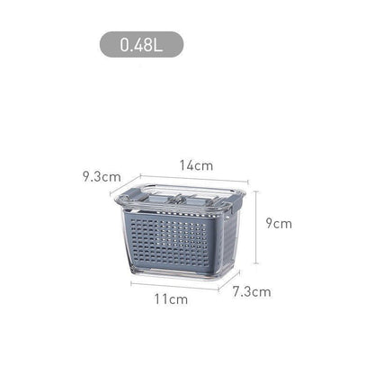 LovelyRLovely Kitchen Refrigerator Storage Containers Grey / 0.48L LovelyRLovely Kitchen Refrigerator Storage Containers With Lid