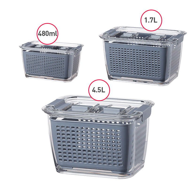 LovelyRLovely Kitchen Refrigerator Storage Containers Grey / 1set LovelyRLovely Kitchen Refrigerator Storage Containers With Lid