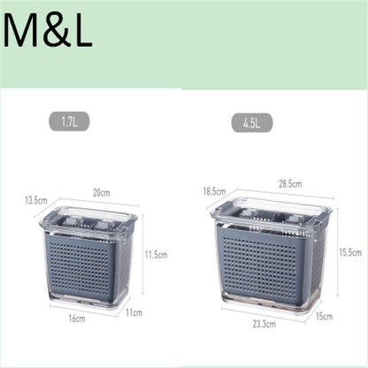 LovelyRLovely Kitchen Refrigerator Storage Containers Grey / M and L LovelyRLovely Kitchen Refrigerator Storage Containers With Lid