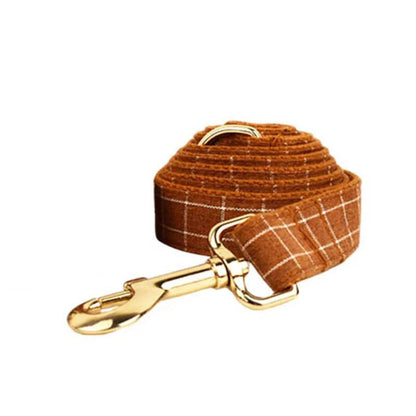 LovelyRLovely Leash LovelyRLovely Brown Grid Soft Cotton Pet Accessories