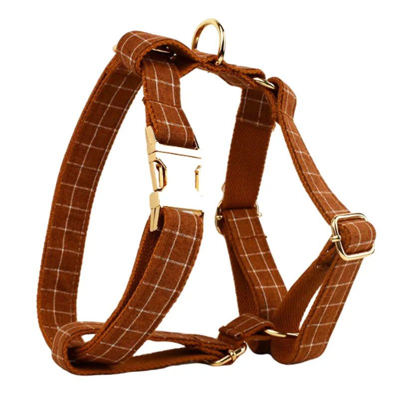 LovelyRLovely Leash LovelyRLovely Brown Grid Soft Cotton Pet Accessories