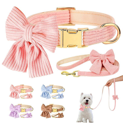 LovelyRLovely Leash LovelyRLovely Cute Dog Collar Leash Set With Bowknot