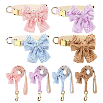 LovelyRLovely Leash LovelyRLovely Cute Dog Collar Leash Set With Bowknot