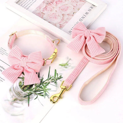 LovelyRLovely Leash Pink / S LovelyRLovely Cute Dog Collar Leash Set With Bowknot