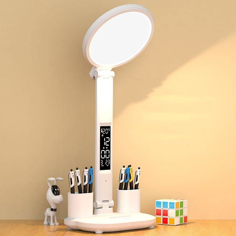 LovelyRLovely LED Clock Table Lamp USB Chargeable Dimm LovelyRLovely Plug-in LED USB Chargeable Table Clock Lamp With Fan