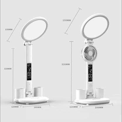 LovelyRLovely LED Clock Table Lamp USB Chargeable Dimm LovelyRLovely Plug-in LED USB Chargeable Table Clock Lamp With Fan