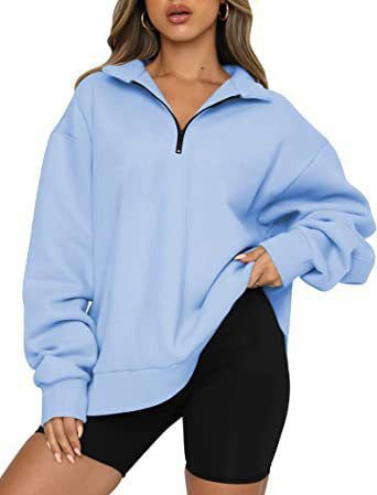 LovelyRLovely Light blue / 3XL LovelyRLovely Women Zip Turndown Jumper