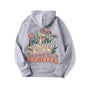 LovelyRLovely Light Gray / L Plus Size Loose Mushroom Slogan Hoodie