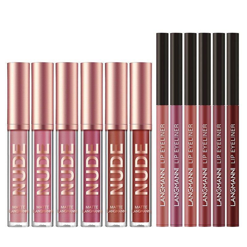 LovelyRLovely Lip Liner And Lipstick Makeup 12 Pcs Set lovelyrlovely Waterproof 6PCS Lip Liner Pen With 12 Pcs Matte Lipstick