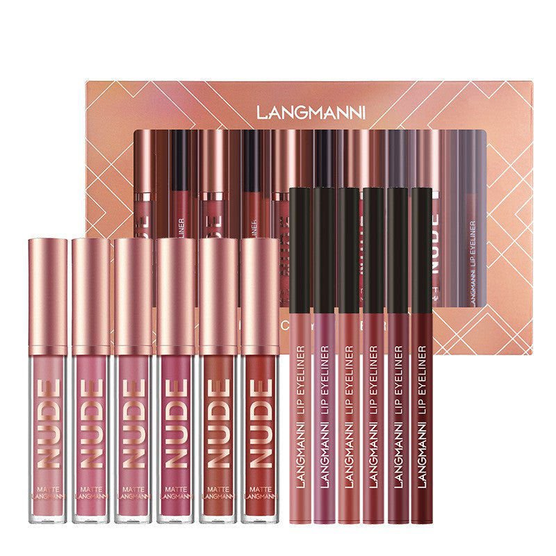 LovelyRLovely Lip Liner And Lipstick Makeup 12 Pcs Set lovelyrlovely Waterproof 6PCS Lip Liner Pen With 12 Pcs Matte Lipstick