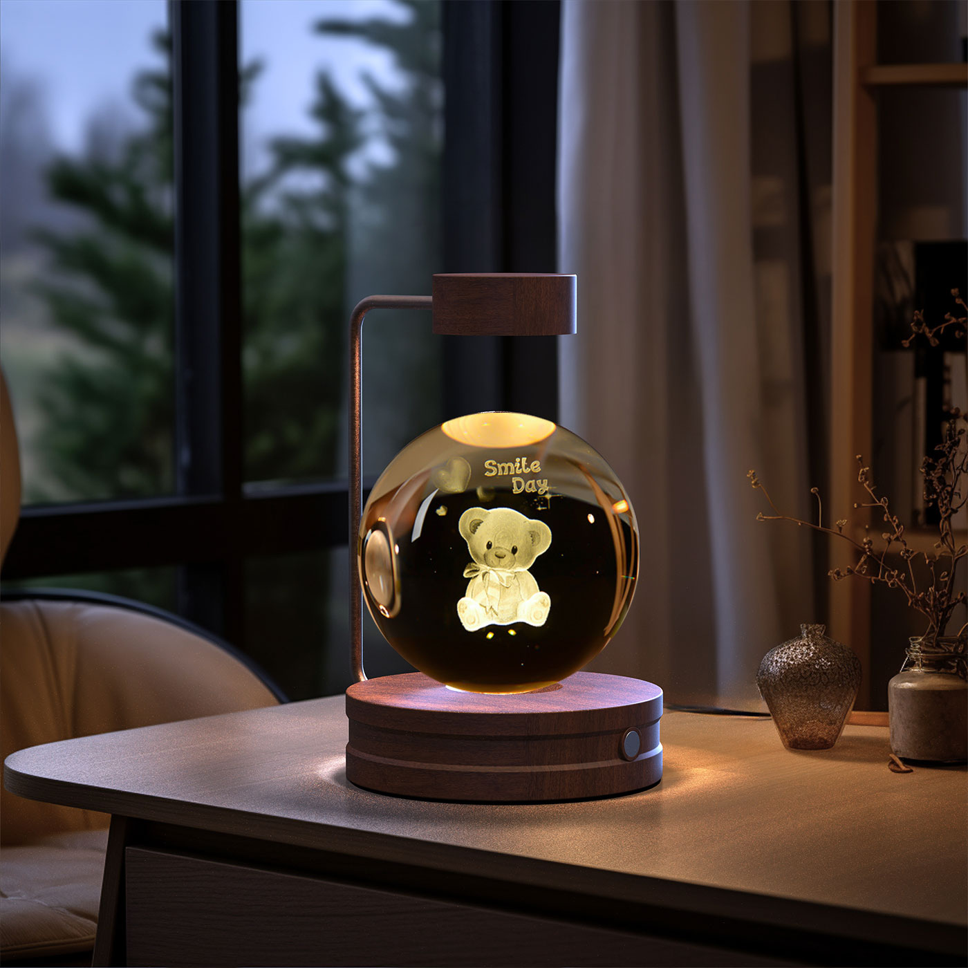 LovelyRLovely USB Powered Crystal Teddy Bear Ball Night Light - LovelyRLovely -  - #tag1#