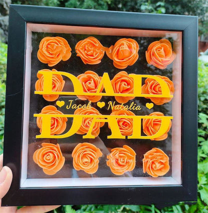 LovelyRLovely Love Flower Box Mother's Day Gift Orange / Black Frame / 10inch LovelyRLovely  Enclosed Flower Gift Box