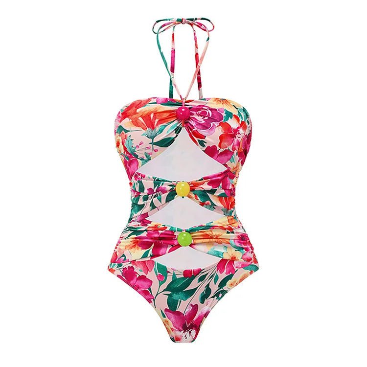 LovelyRLovely LoveluyRLovely Flounced Backless Floral LoveluyRLovely Flounced Backless Floral Beach Swimsuit Suit