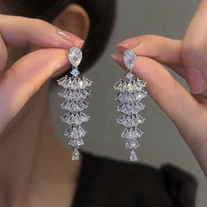 LovelyRLovely LovelyLovely Sparkling Zircon Drop Earri Silver Pagoda LovelyLovely Sparkling Zircon Drop Earrings