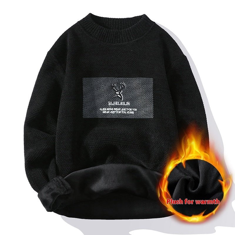 LovelyRLovely LovelyRLoely Super Soft Fleece-lined Kni H703 Black / 2XL LovelyRLoely Super Soft Fleece-lined Knitted Sweater