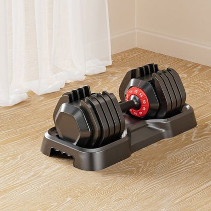 LovelyRLovely LovelyRLovely 10 In 1 Adjustable Dumbbel Black and red LovelyRLovely 10 In 1 Adjustable Dumbbell Set