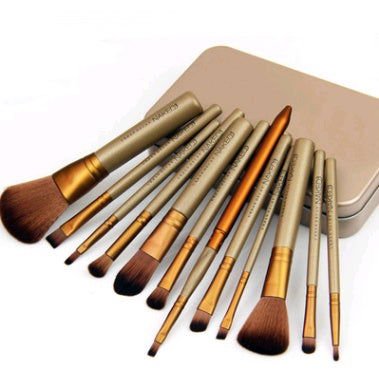 LovelyRLovely LovelyRLovely 12 Piece Makeup Brush Set Gold tin box LovelyRLovely 12 Piece Makeup Brush Set