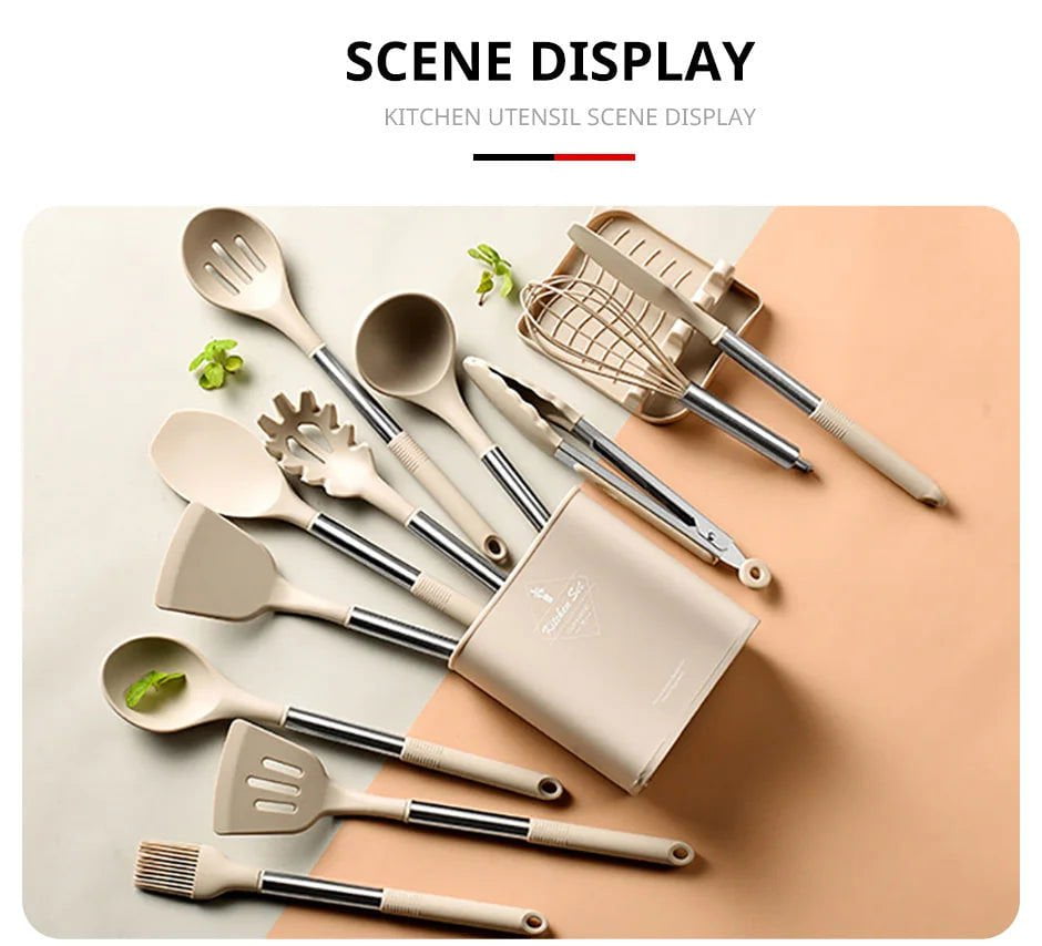 LovelyRLovely LovelyRLovely 13PCS Silicone Kitchen Utensil Set